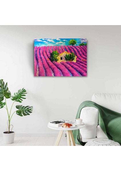 Lavanta Tarlası ve Mavi Gökyüzü Kanvas Tablo 50 x 70