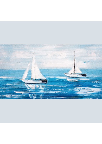 Denizde Beyaz Yelkenliler , Kanvas Tablo 60 x 120 fiyatları