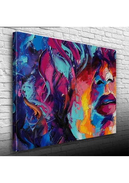 Soyut, Renkli , Yağlıboya Dokulu Kanvas Tablo 50 x 70 modelleri