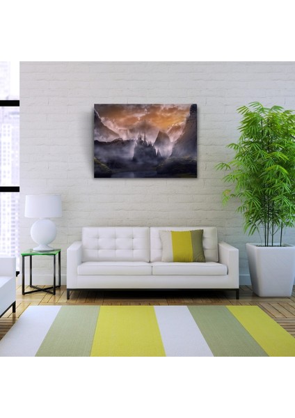 Bulutlar Içinde Mistik Şato Kanvas Tablo 50 x 70 fiyatları