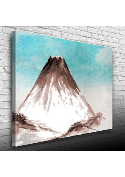 Etekleri Karlı Yanardağ Yağlıboya Kanvas Tablo 50 x 70