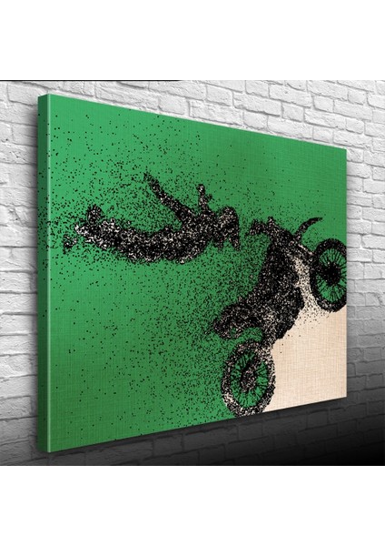Gösteri Yapan Motokrosçu Kanvas Tablo 50 x 70 modelleri