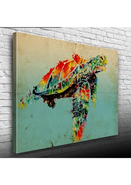 Renkli Kaplumbağa Canvas Tablo (50X70)