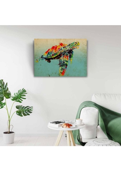 Renkli Kaplumbağa Canvas Tablo (50X70) modelleri