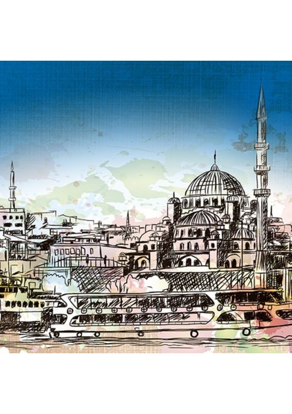 Boğazdan Istanbul Manzarası Kanvas Tablo 60 x 120 fiyatları