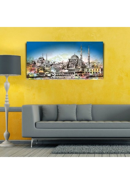 Boğazdan Istanbul Manzarası Kanvas Tablo 60 x 120 modelleri