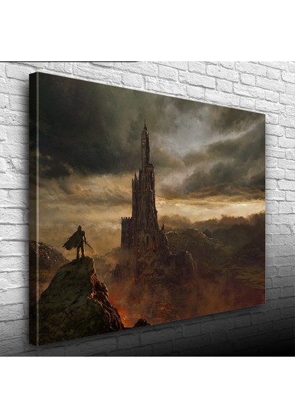Fantastik Kayalıklara Oyulmuş Tarihi Kale Kanvas Tablo 50 x 70