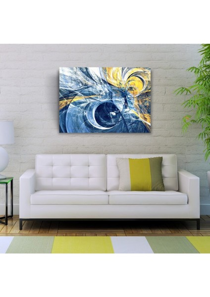 Sarı Lacivert Gece Canvas Tablo (50X70) modelleri