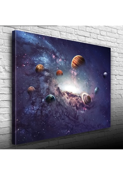 Gezegenler Gri Tonlarda Kanvas Tablo 50 x 70 modelleri