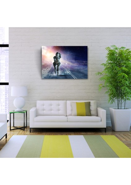 Futuristik , Insansı Robot , Mavi Tonlar Kanvas Tablo 50 x 70 fiyatları