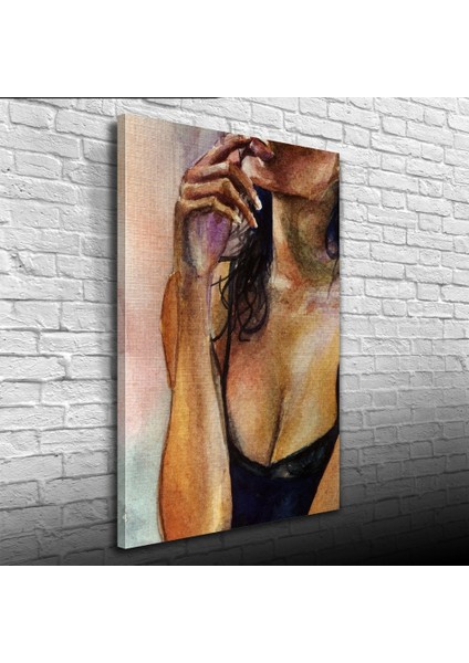Suluboya Tekniğinde Kadın Figürü Kanvas Tablo 50 x 70