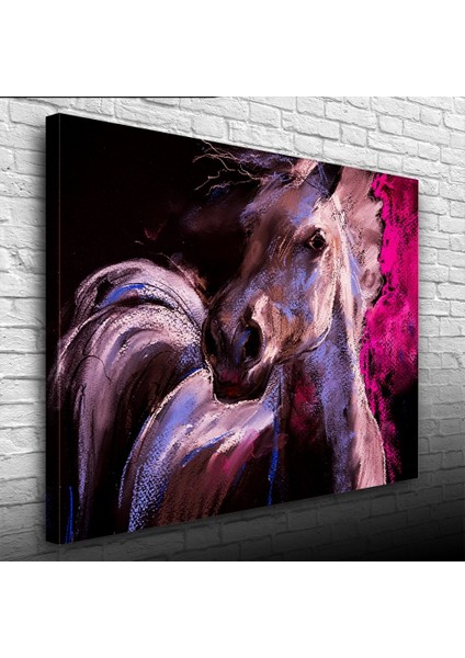 Beyaz At Yağlıboya Kanvas Tablo 50 x 70