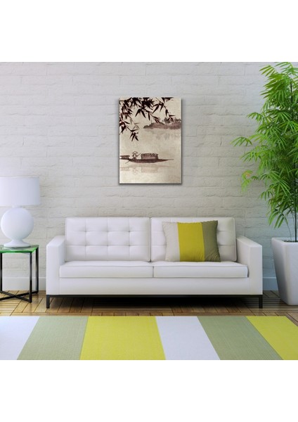 Nehirdeki Çinli Kayıkçı Suluboya Kanvas Tablo 50 x 70 fiyatları