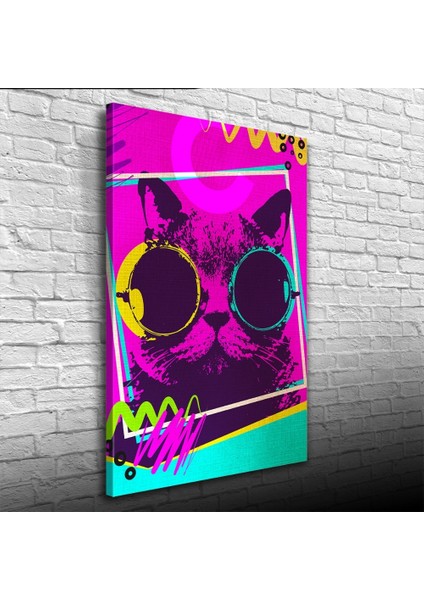 Pop Art Tarzı Eflatun Tonlarda Dekoratif Kanvas Tablo 50 x 70
