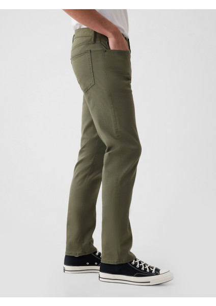 Erkek Haki Gapflex Slim Fit City Max Jean Pantolon