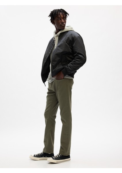 Erkek Haki Gapflex Slim Fit City Max Jean Pantolon
