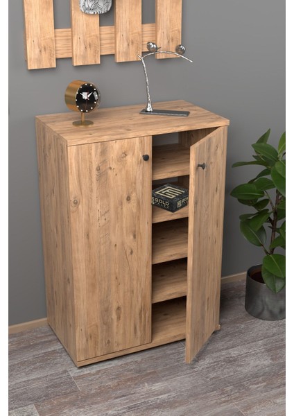 Ayakkabılık Çok Amaçlı Ayakkabı Dolabı 5 Raflı 2 Kapaklı Ceviz fırsatları