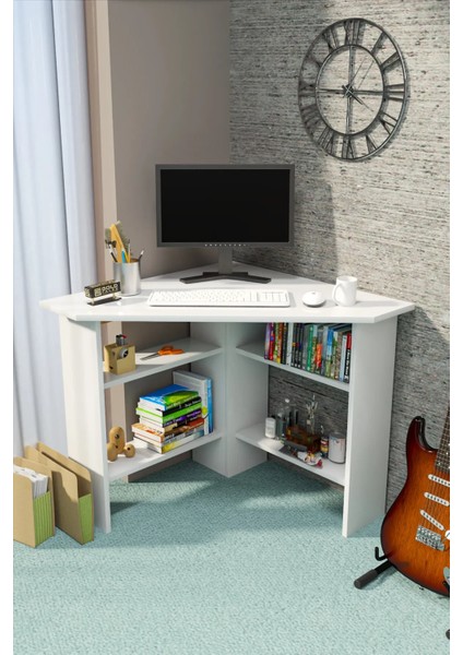 Köşe Çalışma Masası Beyaz