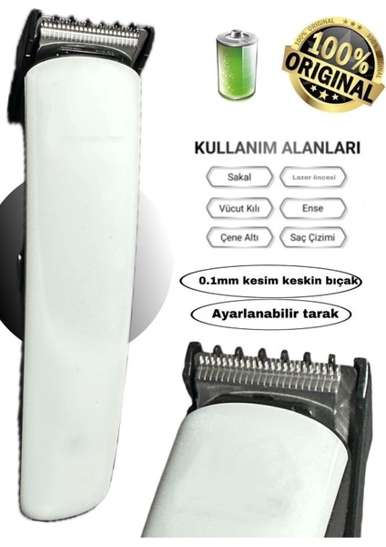 1014 Şarjlı Lazer Öncesi Vücut Tüy Kısaltma Sakal Ense Çizim Tıraş Makinesi
