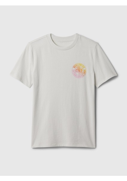 Erkek Çocuk Gri Grafikli T-Shirt