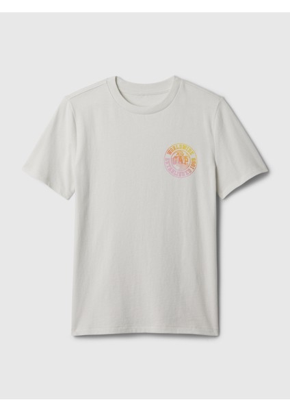 Erkek Çocuk Gri Grafikli T-Shirt