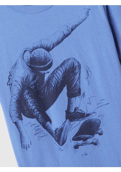 Erkek Çocuk Mavi Grafikli T-Shirt fiyatları