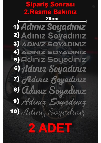 Ad Soyad Sticker - Isim Sticker - Isim Soyisim Sticker - Oto Sticker - Araba Sticker - Araç Sticker