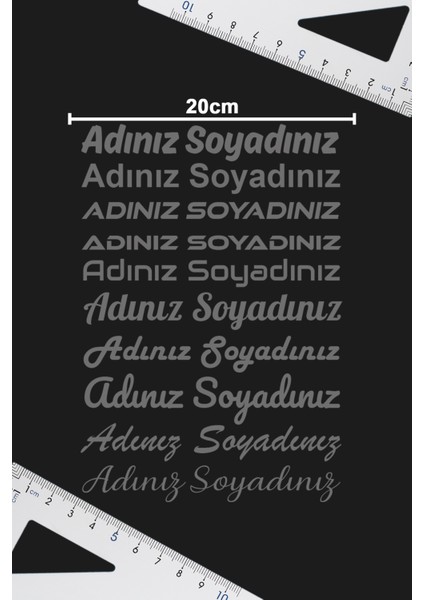 Ad Soyad Sticker - Isim Sticker - Isim Soyisim Sticker - Oto Sticker - Araba Sticker - Araç Sticker