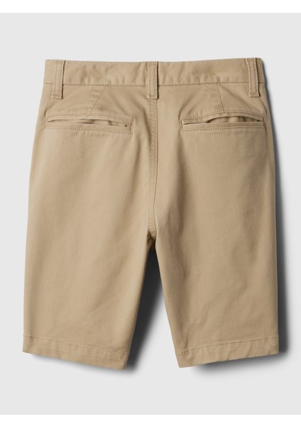 Erkek Çocuk Bej Cepli Uniform Bermuda Washwell™ Şort