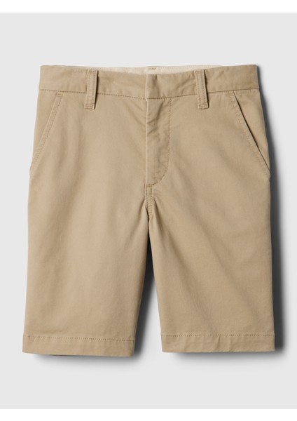 Erkek Çocuk Bej Cepli Uniform Bermuda Washwell™ Şort
