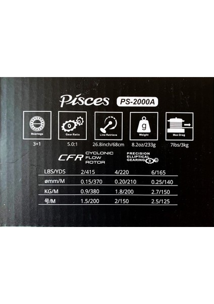 Pisces PS-2000A 3+1bb Light Spin Olta Makinesi