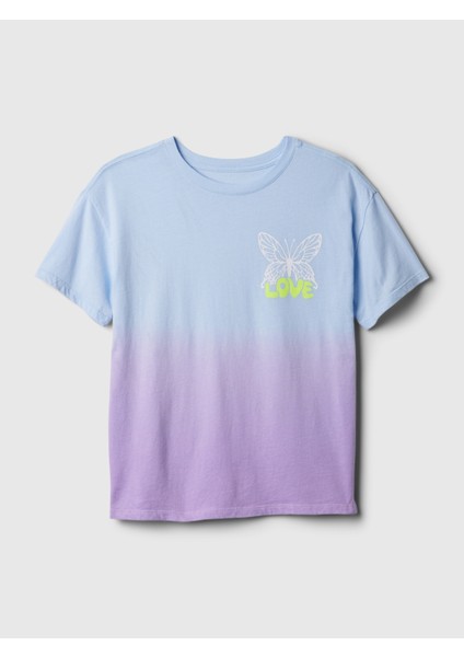 Kız Çocuk Mavi Batik Desenli T-Shirt fiyatları