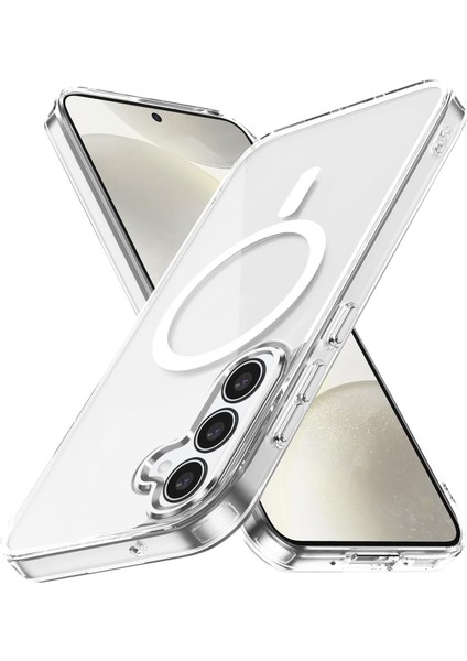 Samsung Galaxy A36 Kılıf Magsafe Wireless Kablosuz Şarj Destekli Sert Şeffaf Darbe Emici Kapak