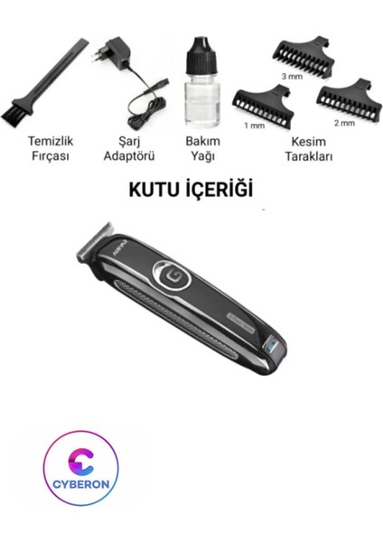 UltraNova Gri Şarjlı Tıraş Makinesi, Islak ve Kuru Kullanım, Sakal ve Vücut Bakımı