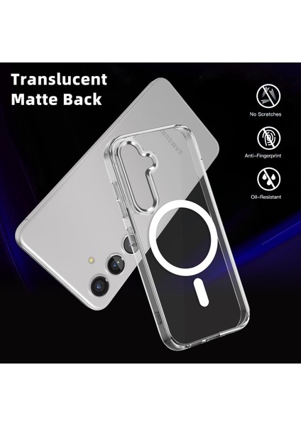 Samsung Galaxy A36 Kılıf Magsafe Wireless Kablosuz Şarj Destekli Sert Şeffaf Darbe Emici Kapak