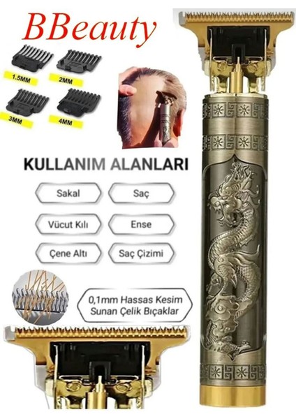 Sıfır Kesim Profesyonel Şarjlı Tıraş Makinesi, Sarı, Kuru kullanım, Ejderha Model modelleri