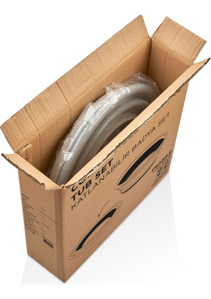 Qlux L804-L868 2'li Katlanabilir Yuvarlak Badya Seti - Gri