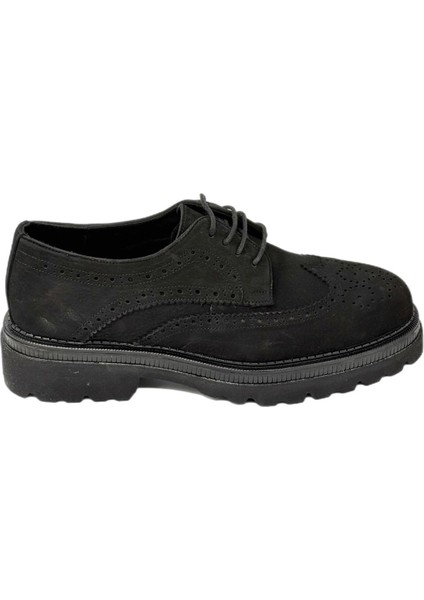 Classwood 2002 Eva Yüksek Taban Hakiki Deri Erkek Günlük Ayakkabı Nubuk Siyah
