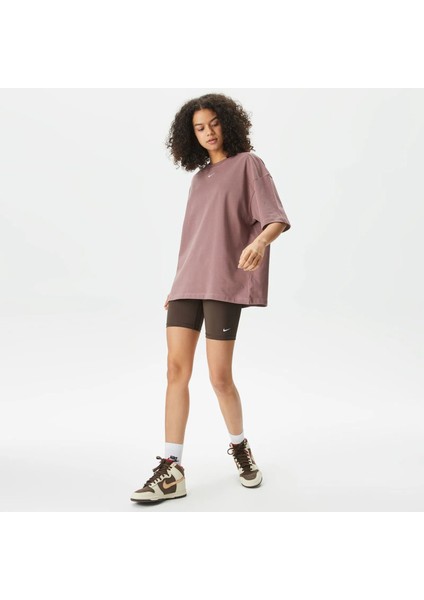 Sportswear Essential Oversized Kadın T-Shirt DX7910-206 (Bir Beden Küçük Almanızı Öneriyoruz) Kahverengi - M fırsatları