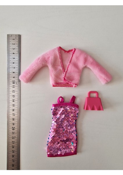 Barbi Oyuncak Bebekler Için 3 Lü Kıyafet Takımı