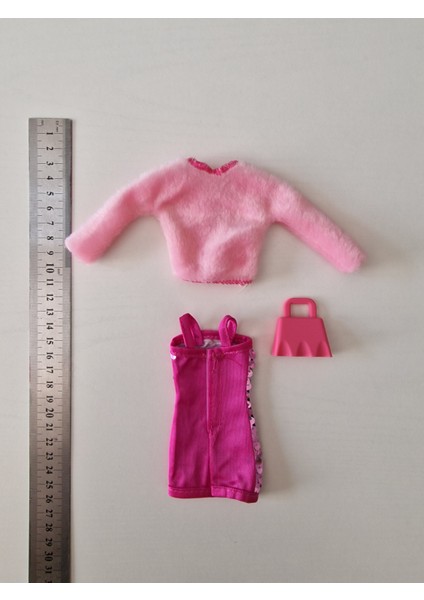 Barbi Oyuncak Bebekler Için 3 Lü Kıyafet Takımı