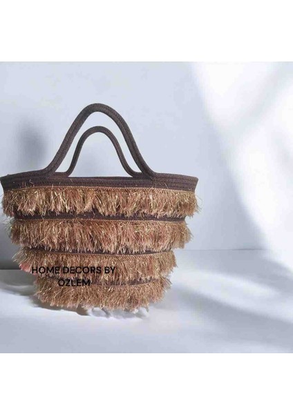 Midi Boy Hasır Çanta El Çantası Omuz Çantası Kol Çantası Günlük Çanta Plaj Çantası Handmade