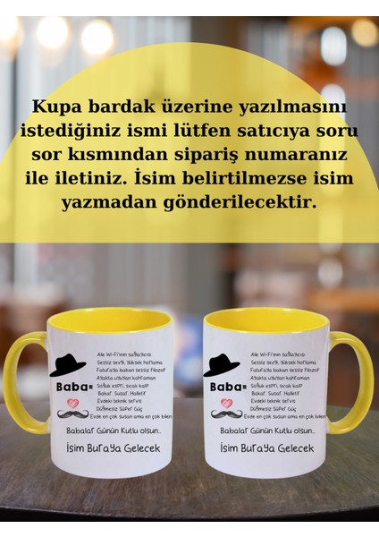 "evde En Çok Susan Ama En Çok Bilen Baba" Babalar Günü Için Kişiye Özel Kupa Bardak modelleri