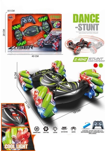 Stunt Lateral & Burs 360 Deerece Dönen Uzaktan Kumandalı 2.4 Hz Araba RQ3034