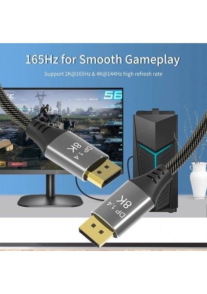 3 Metre 8k Displayport Kablo 1.4 Versiyon 8k Displayport Kablo 3 Metre