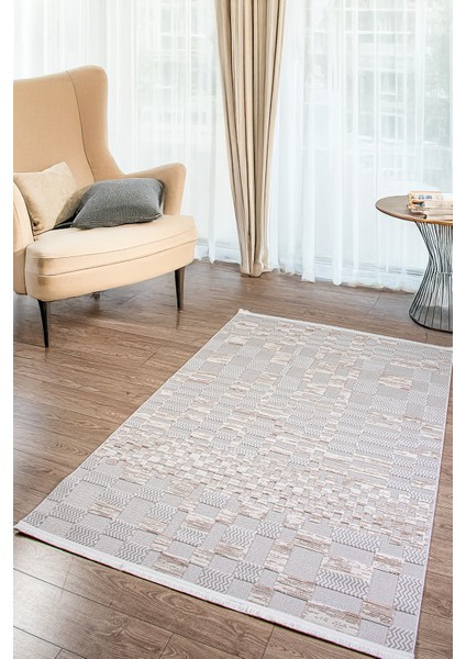 Bohemian Bej Gri Sisal Halı Salon Mutfak Koridor Yolluk Tozlanmaz Yumuşak Antistatik Makine Dokuma