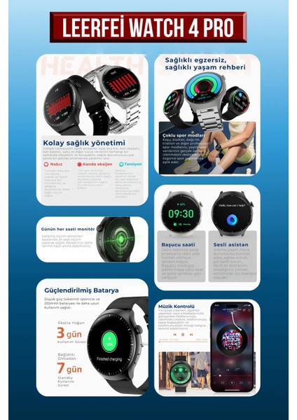Watch 4 Pro Plus Akıllı Saat 40MM Akıllı Kol Saati