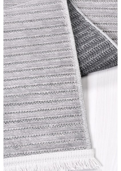 Lidya Gri Pamuk Dokuma Yumuşak Halı | Kaymaz Tabanlı, Kolay Temizlenen Ve Modern Tasarımlı Kilim