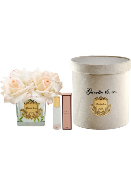 Guerlieandco. Krem Pembe 4 Gül Kare Cam Gold
