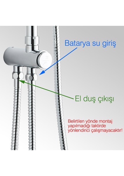 Teleskopik Kolonlu Tepe Duş Seti 3 Fonksiyon El Başlıklı KDS122-2 fiyatları